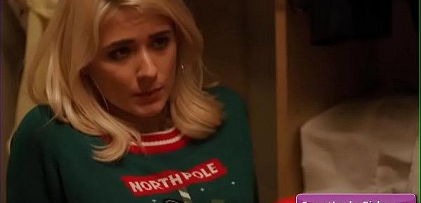  Naughty sexy lesbian teens Elexis Monroe, Brandi Love make out during Christmas deep and tender